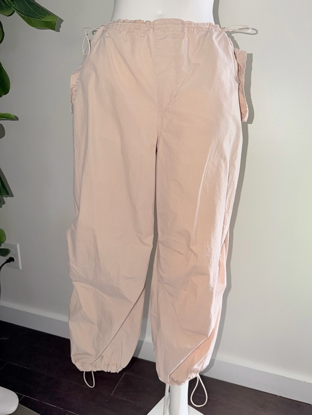 Women’s Beige Parachute Pants